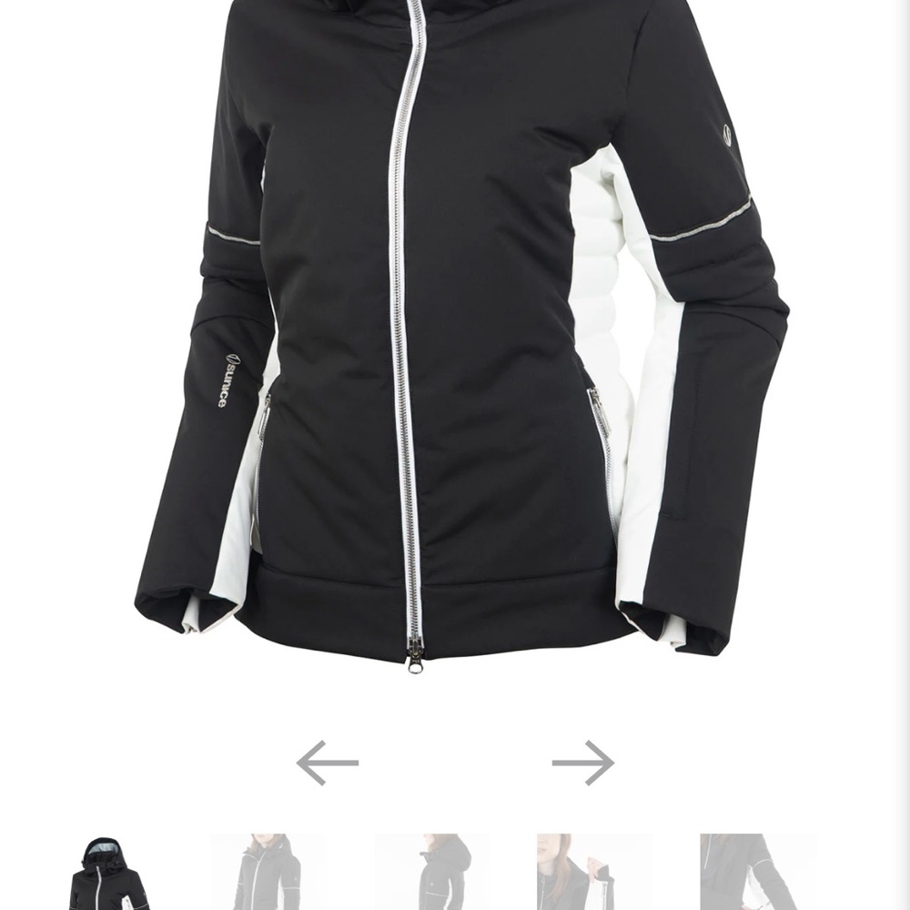 Melissa Black and White Ski Jacket with Tailored Fit